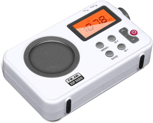 Shower Radio Speaker, Portable LCD Display Stereo Radio with AM/FM, Long Playback Time Radio with 20 Preset Stations