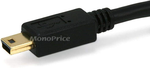 Monoprice USB 2.0 Type-A Male to Mini-B 5pin Male Cable, Gold Plated, 6 Feet, Black