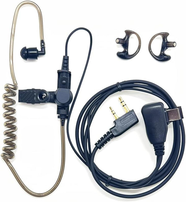 Covert Air Acoustic Tube Earpiece with Mic for Baofeng UV-5R Two Way Radio, Compatible with Walkie Talkies Brands