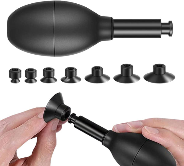 Lens Sucker Kit 8-in-1 with 7 Interchangeable Suction Cups, Strong Suction Manual Vacuum Suction Pen Lens Puller for