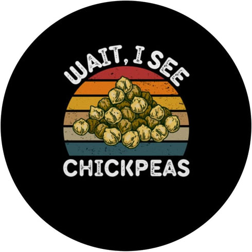 Vintage Wait, I See Chickpeas Food Lover Vintage Chickpeas Wait, I See Chickpeas Retro Chickpeas PopSockets Standard