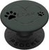 Black Dog Paw Print Heart Love on Midnight Green, PopSockets Standard PopGrip