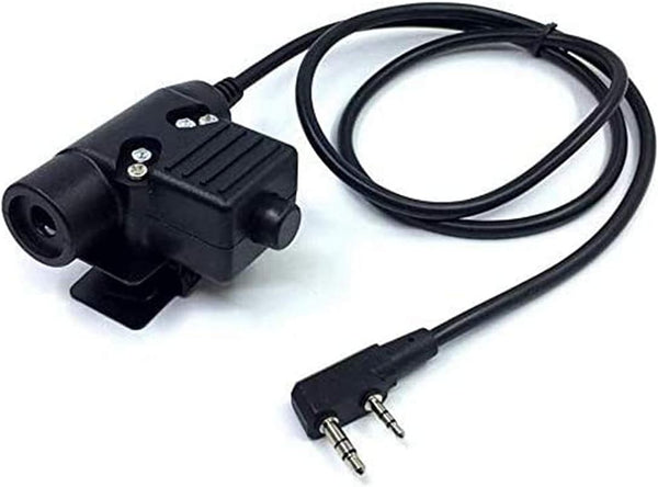 U94 PTT System Military Adapter for Kenwood/Baofeng Radio, 2 Pin 7.0mm Plug Push to Talk