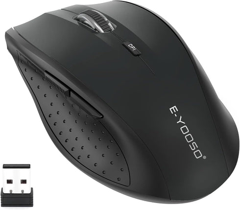 E-YOOSO Wireless Mouse, 18 Months Battery Life Cordless Mouse, 5-Level 4800 DPI, 6 Button Ergo Wireless Mice
