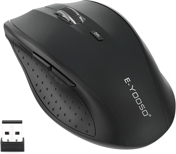 E-YOOSO Wireless Mouse, 18 Months Battery Life Cordless Mouse, 5-Level 4800 DPI, 6 Button Ergo Wireless Mice