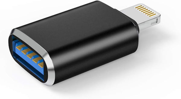 Lightning Male to USB 3.0 Female OTG Adapter for iPhone 12, 11, Xr, XS, 8, 7 Plus, iPad Air/Pro/Mini, supports camera,