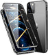 HENGHUI Lockable Magnetic Case for iPhone 13 Pro Max, 360 Full Body Glass Bumper, Clear Cover with Protector (Black)