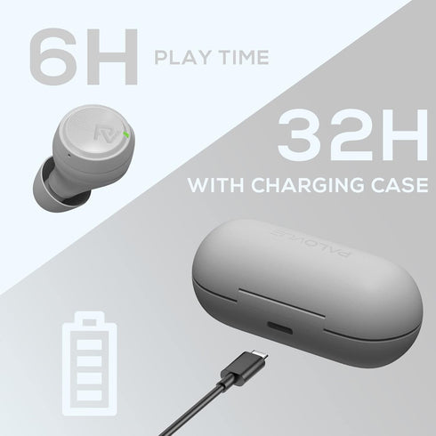 PALOVUE Wireless Earbuds, Bluetooth 5.3 Earphones with Built-in Mic, 35H Playtime, Compact Charging Case