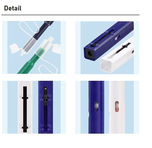 2pcs Fiber Optic Cleaner - 1.25mm LC/MU & 2.5mm SC/F Cleaning Pen for Fiber Optic Connectors