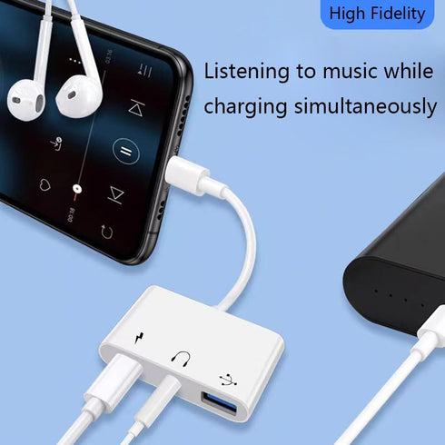 USB C to USB Adapter Headphones 3.5mm, 3 in 1 USB-C Fast Charging Adapter, Super Speed Data Transfer, Charging up to 60W