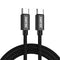 60W PD Type C to Type C 1M Data Cable, Black, Compatible with Smartphones, Laptops, Game Consoles