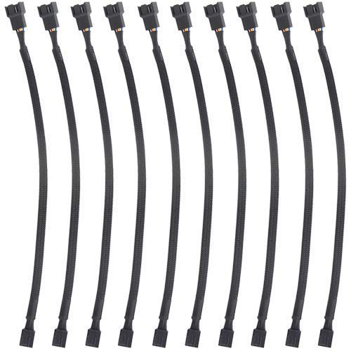 WMYCONGCONG 10 PCS 10" 4 Pin PWM Fan Extension Cable, PC Fan Power Cable
