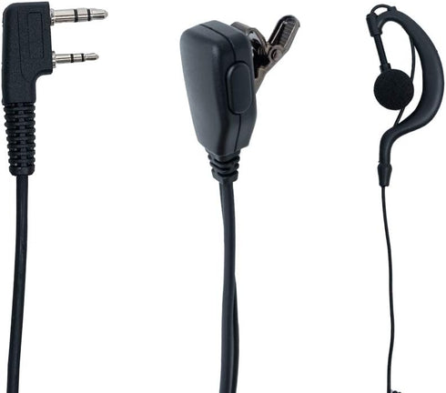 Earpiece with Mic, 2 pin G Shape Headset with Mic Ptt for Baofeng UV-5R, Kenwood Walkie Talkies