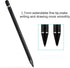 Active Stylus Pen for Android, iOS, iPad/iPad 2/New iPad 3/iPad4/iPad Pro, 1.5mm Fine Point Rechargeable (Black)
