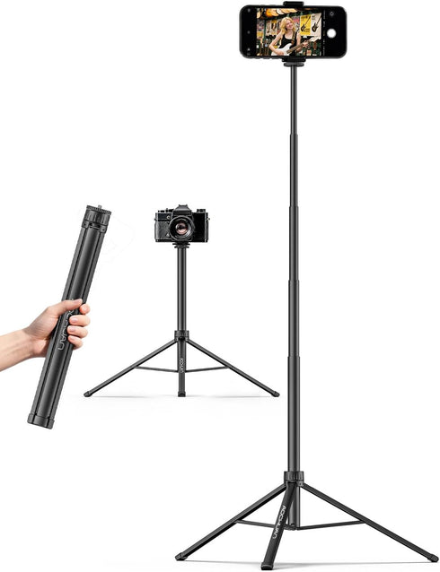 AOCHUAN 155cm Lightweight Extendable Phone Tripod for iPhone, Adjustable 14.5"-60.1" Photography Phone Stand,