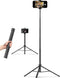 AOCHUAN 155cm Lightweight Extendable Phone Tripod for iPhone, Adjustable 14.5"-60.1" Photography Phone Stand,