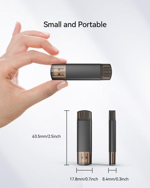 JOIOT 64GB 3.0 2-in-1 (2 Pack) USB C Flash Drive Dual USB Flash Drive Type C + USB A Portable Type-C Flash Drive USB-C