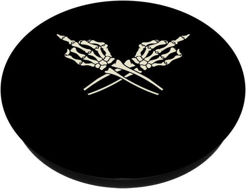 Lazybones Halloween Skull Skeleton Hand Middle Finger PopSockets Swappable PopGrip