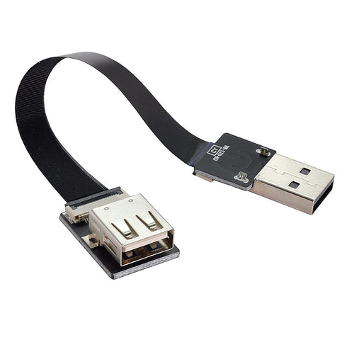 Xiwai 0.2M USB 2.0 Type-A Male to Female Extension Data Flat Slim FPC Cable for FPV, Disk, Scanner & Printer