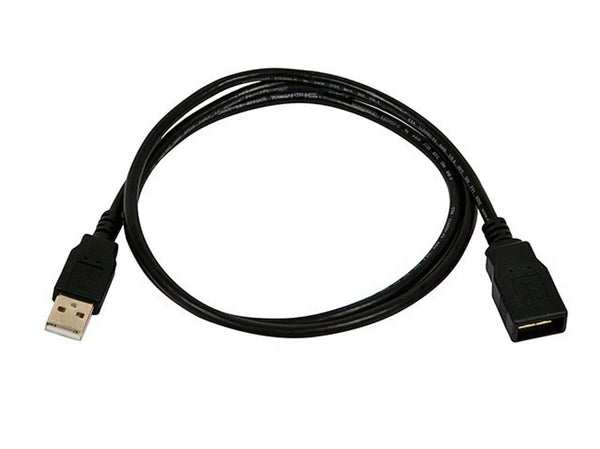 Monoprice USB 2.0 Type-A Male to Female Extension Cable, 3 Feet, Gold Plated, Black