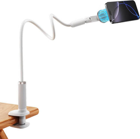 nediea 900 17 Magnetic Gooseneck Phone Holder for Bed, Flexible Long Arm Cell Phone Stand with Clamp Mount, Rotation