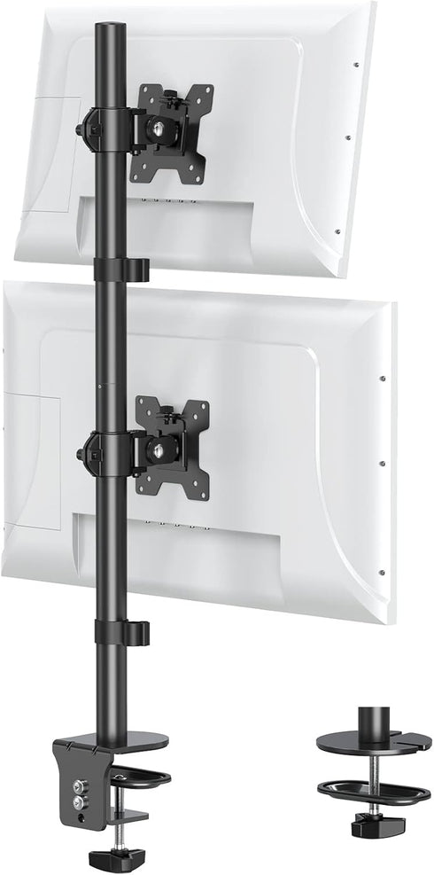 MOUNT PRO Vertical Dual Monitor Stand, Stacked Monitor Mount for 2 Monitors Up to 32 inches, Adjustable Desk Mount