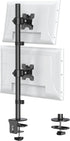 MOUNT PRO Vertical Dual Monitor Stand, Stacked Monitor Mount for 2 Monitors Up to 32 inches, Adjustable Desk Mount