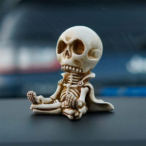 Cute Medidating Skull Dashboard Phone Holder for Car, Car Phone Mount, Skull Car Interior Accessories, Home Office Gothic Halloween Decorations, Funny Gifts for Women Men