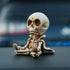 Cute Medidating Skull Dashboard Phone Holder for Car, Car Phone Mount, Skull Car Interior Accessories, Home Office Gothic Halloween Decorations, Funny Gifts for Women Men