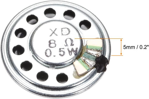 uxcell 0.5W 8 Ohm DIY Magnetic Speaker, 27mm Round Shape Replacement Loudspeaker for Building Intercom 4pcs
