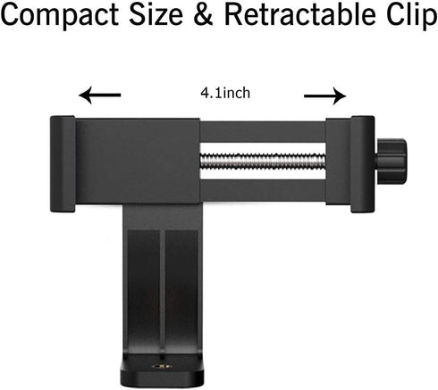 Alphx Innovations Alphx Tripod Phone Adapter with Adjustable Clamp, Vertical and Horizontal Holder to Mount Cell Phones