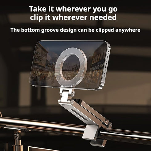 Generic Magnetic Mobile Phone Tripod Stand, Portable Folding Design Phone Holder, Compatible with iPhone/Android