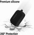 Geiomoo Silicone Carrying Case for Jabra Elite 4, 3, 2, Portable Scratch Shock Resistant Cover with Carabiner, Black