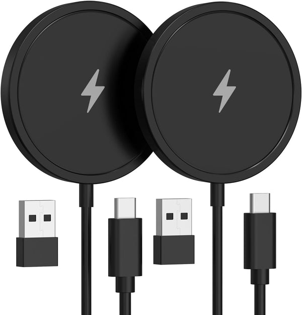 Magnetic Wireless Charger for iPhone - 15W Fast Mag Safe Charger 2 Pack Charging Pad Compatible with iPhone 15/14/13/12