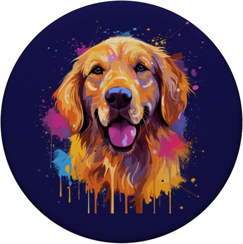 Golden Retriever Dog Portrait PopSockets Swappable PopGrip - Goldie Dog Mom Graphic