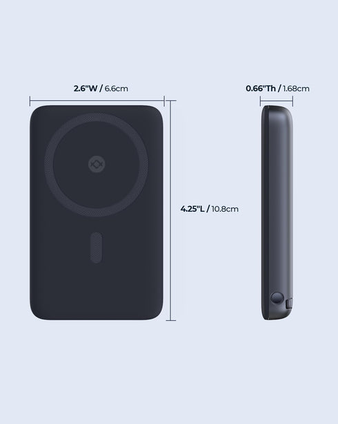 Magnetic Battery Pack 6700mAh for MagSafe, Foldable Wireless Charger with 20W USB-C Fast Charging for iPhone