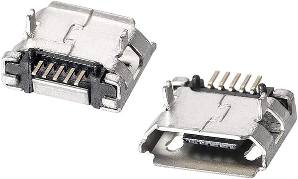 uxcell 30 PCS Micro USB Female Socket Connector Jack Port, 5-Pin DIP 180 Degree Replacement Adapter