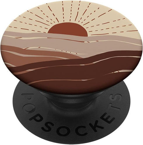 Minimal Maroon Nude Sunset Retro Abstract Art Boho Aesthetic PopSockets Standard PopGrip
