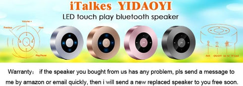 Smart LED Touch Play Bluetooth Speaker - Portable Wireless Speakers with HD Sound, 12-Hour Playtime, Bluetooth 5.0, TF