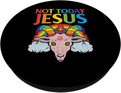 Today Not Jesus Satan Goat Satanic Rainbow Satanism Gift PopSockets Standard PopGrip