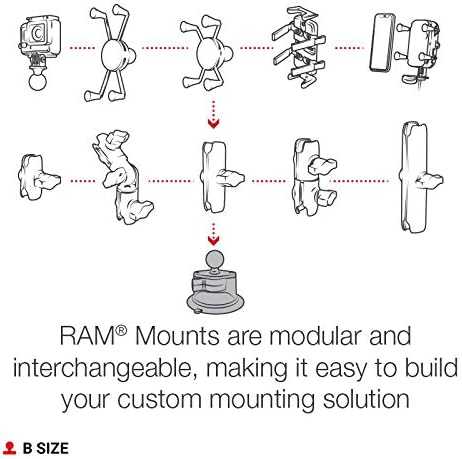 RAM MOUNTS Twist-Lock Composite Suction Cup Base with Ball RAP-B-224-1U, B Size 1" Ball