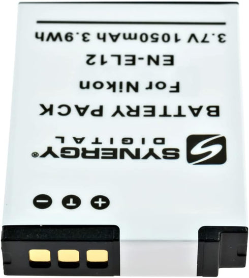 Synergy Digital SDENEL12 Lithium-Ion Battery, Rechargeable Ultra High Capacity (3.7V 1050 mAh), Replacement for Nikon