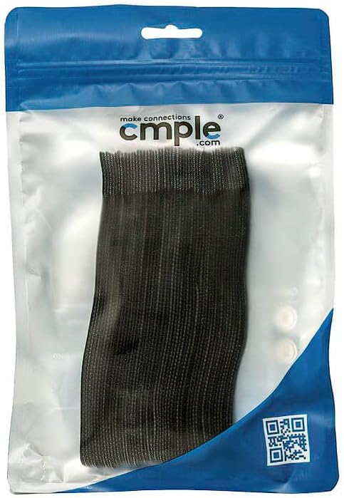 Cmple 50PCS Reusable Cable Ties, 6-inch Black, Nylon Adjustable Cord Organizer Ties