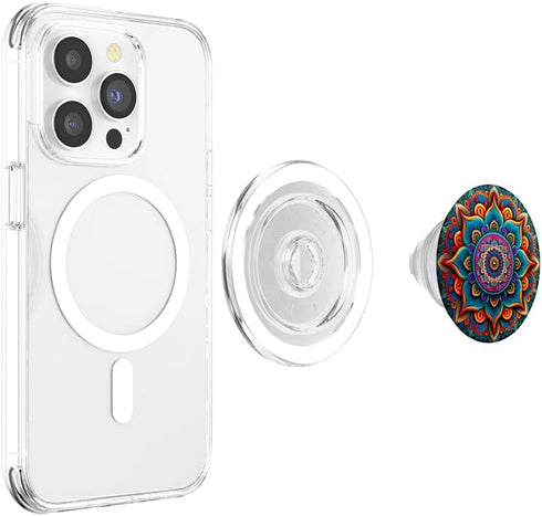 Colorful Mandala Hippie Meditation Spiritual Yoga PopSockets MagSafe PopGrip for iPhone
