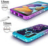 Silverback Galaxy A21 Case, Moving Liquid Holographic Sparkle Glitter Case with Kickstand, Bling Diamond Rhinestone