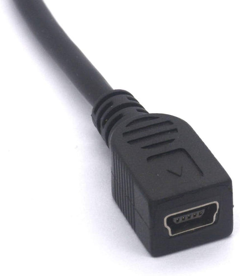 Mini USB Female to Micro USB Left Cable Cord - 90 Degree B Connector Adapter for MP3 Camera