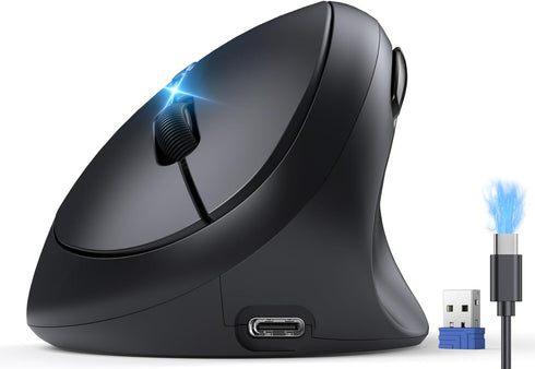 TECKNET Ergonomic Mouse, Bluetooth Wireless Vertical Mouse, Rechargeable Battery, Quiet Clicks, 4800 DPI