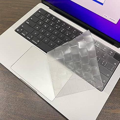 Se7enline Clear Crystal Hard Case for MacBook Pro 14 inch, 2021-2024, with Keyboard Skin, Transparent