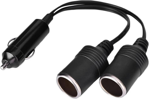 Dual Double Socket 12v Car Cigarette Lighter Adapter, Car Cigarette Lighter Splitter 12v 24v Charger Plug Male to 2-Way