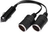 Dual Double Socket 12v Car Cigarette Lighter Adapter, Car Cigarette Lighter Splitter 12v 24v Charger Plug Male to 2-Way